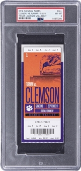 2018 Clemson Tigers Full Ticket From Trevor Lawrences NCAA Debut Game On 9/1/18 vs. Furman (PSA NM-MT 8)